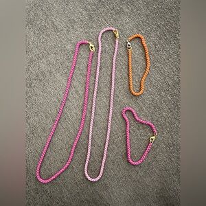 Pink and Orange Necklace/Bracelet Jewelry Set